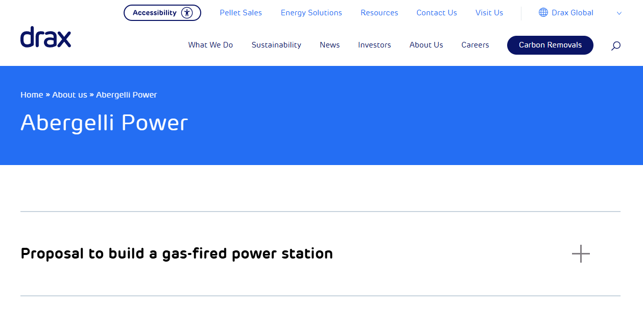 Abergelli Power Ltd website homepage
