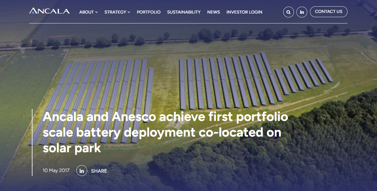 Ancala Energy Storage Ltd website homepage