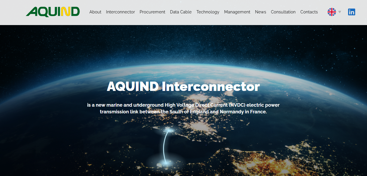 Aquind Ltd website homepage