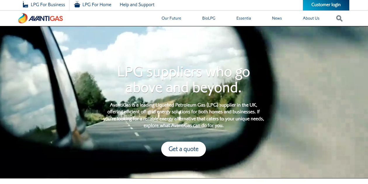 Avanti Gas Ltd website homepage