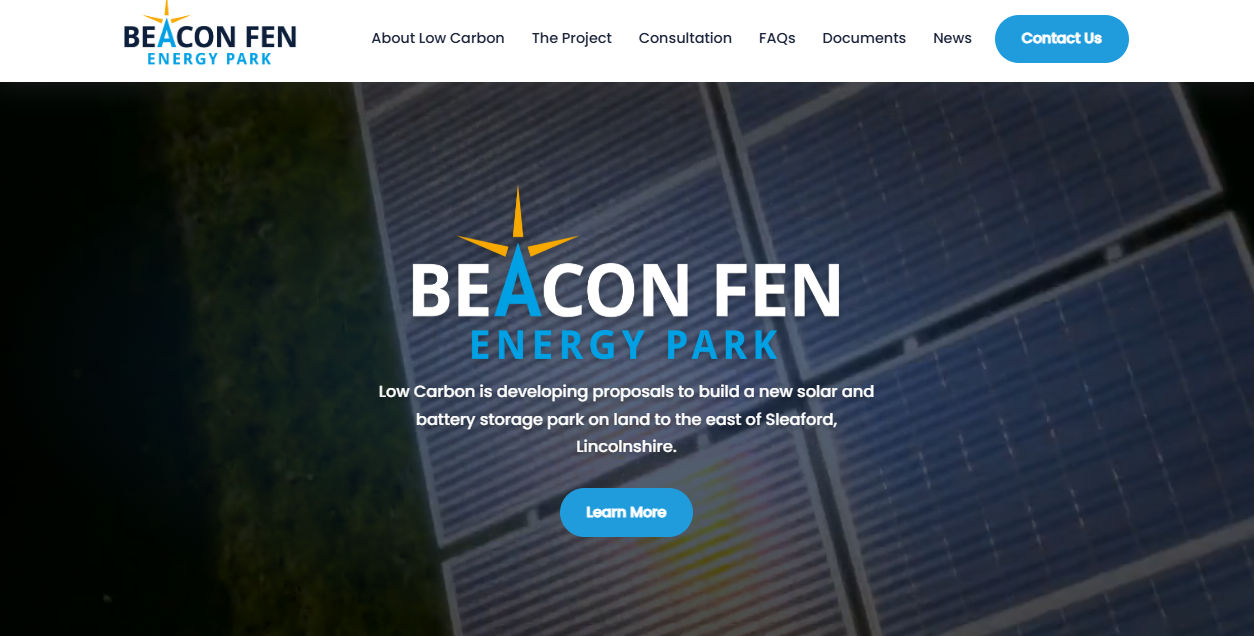 Beacon Fen Energy Park Ltd website homepage