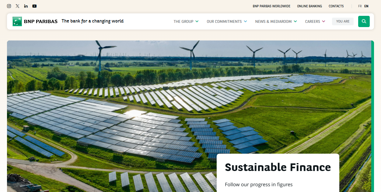 Bnp Paribas  website homepage