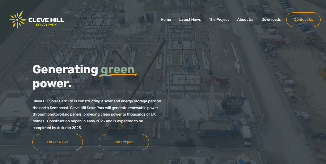 Cleve Hill Solar Park Ltd website homepage
