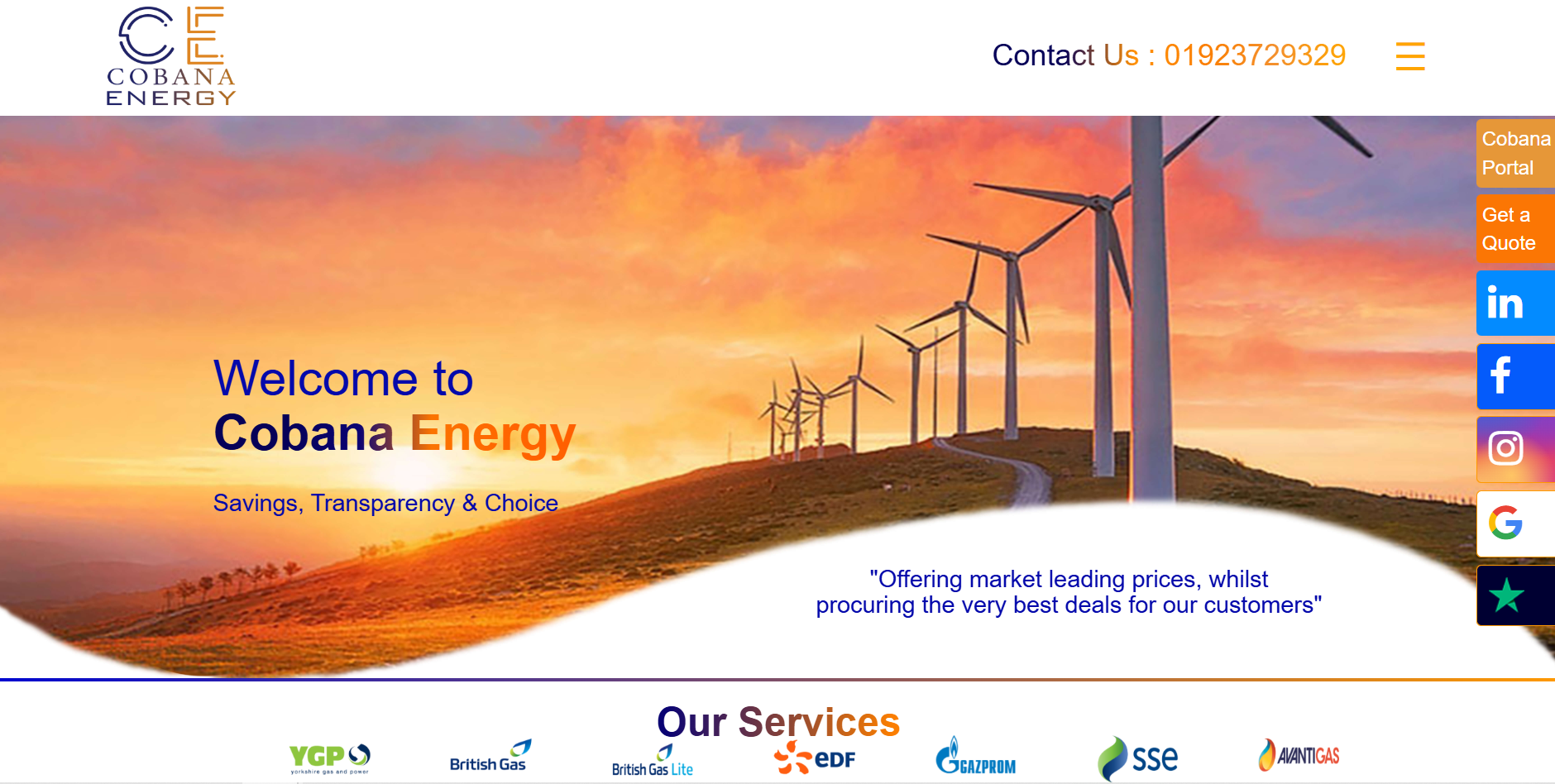 Cobana Energy homepage