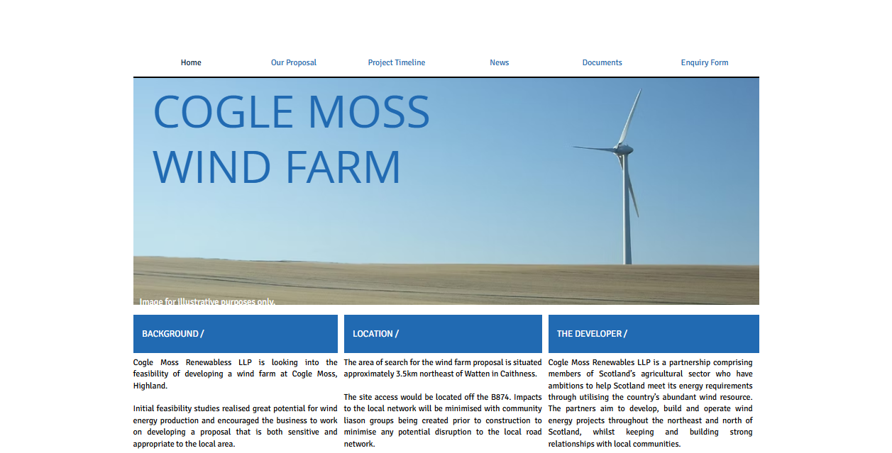 Cogle Moss Renewables Llp website homepage