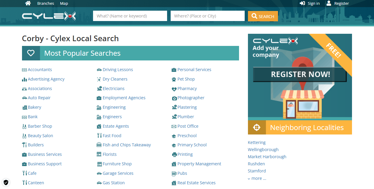 Corby Power Ltd website homepage
