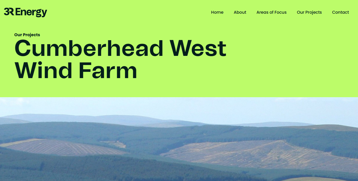 Cumberhead West Wind Farm Ltd website homepage