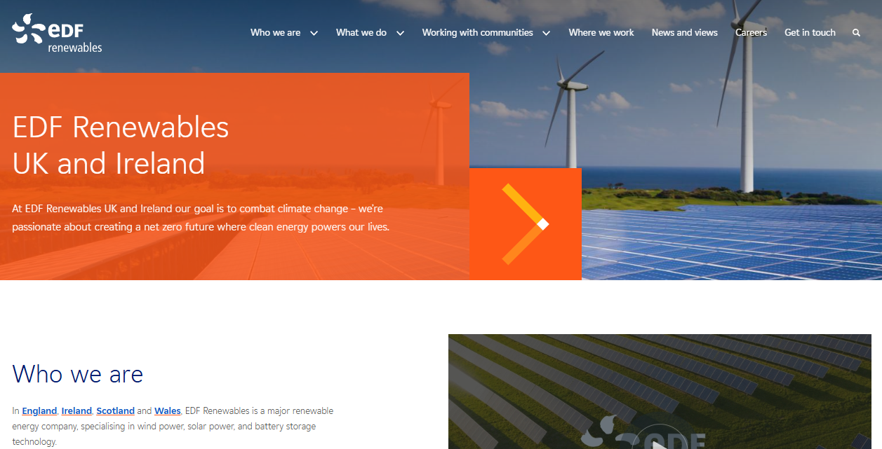 Edf Energy Renewables Ltd website homepage
