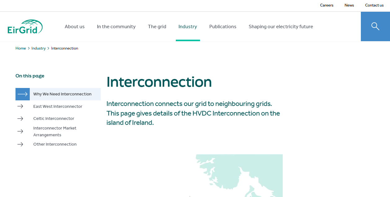 Eirgrid Interconnector Designated Activity Company website homepage