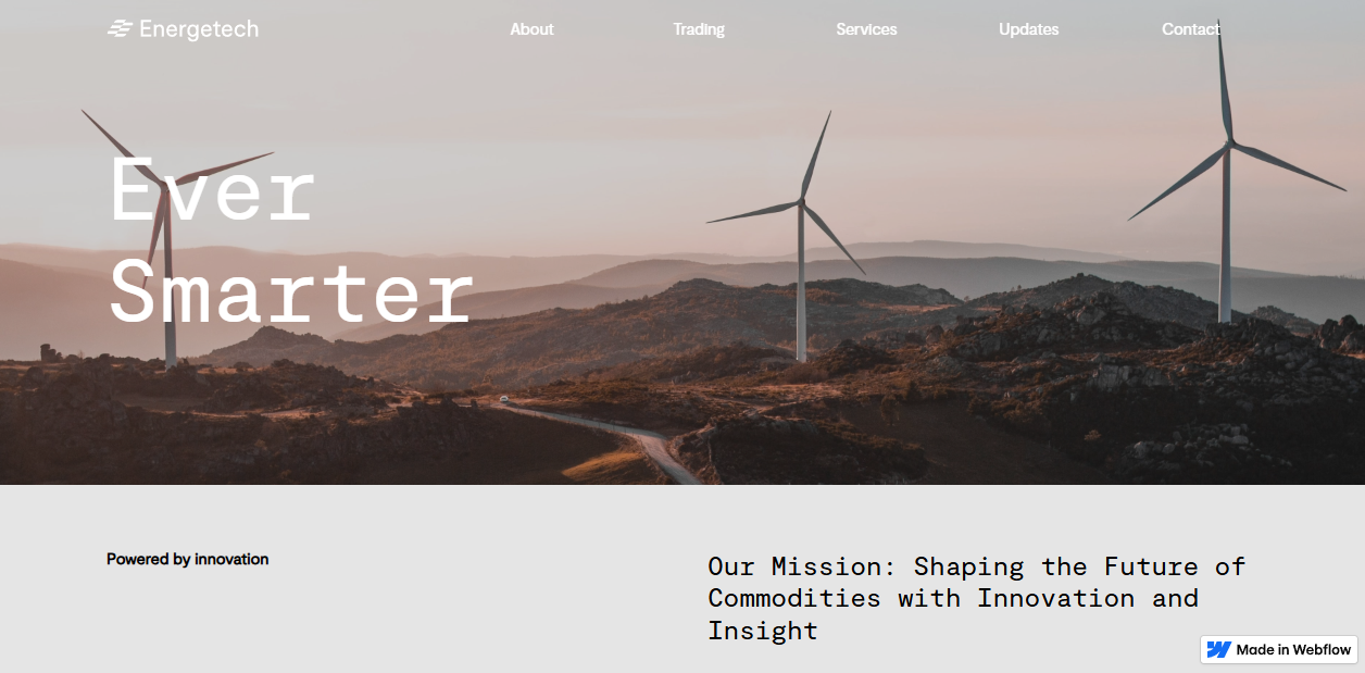 Energetech Europe B.V website homepage