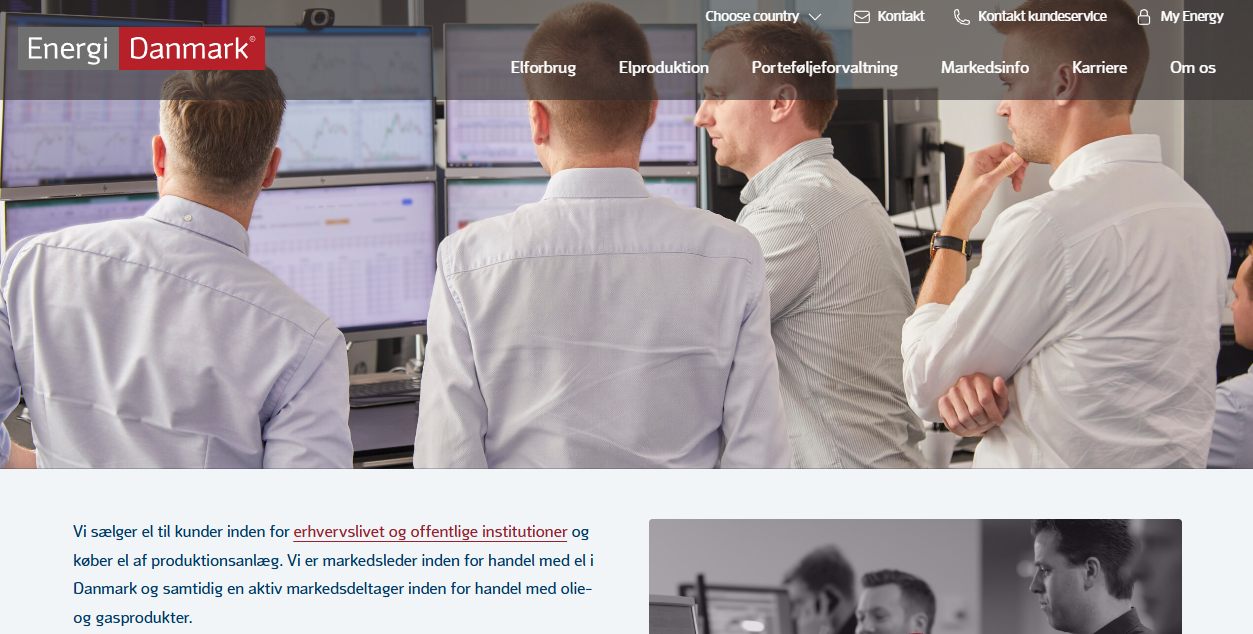 Energi Danmark A/s  website homepage