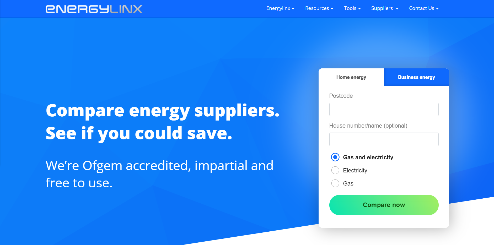 Energylinx homepage