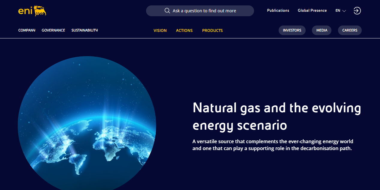 Eni Uk Ltd website homepage