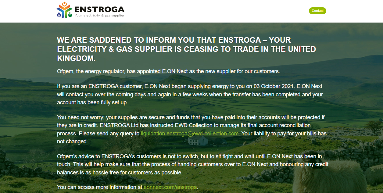Enstroga Ltd website homepage