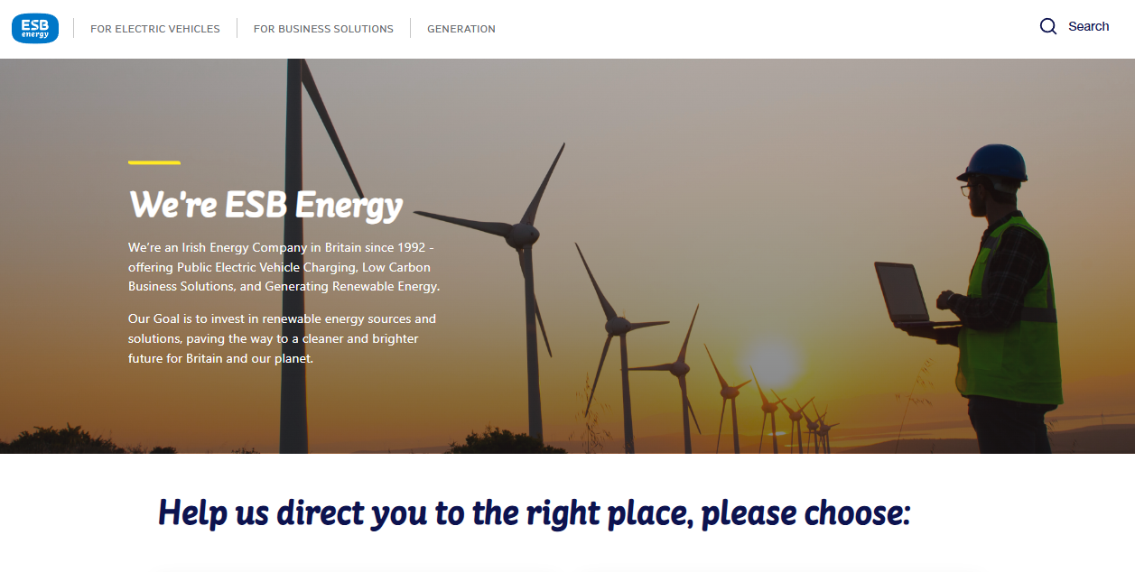 Esb Energy Ltd website homepage