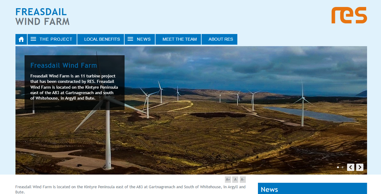 Freasdail Energy Ltd website homepage