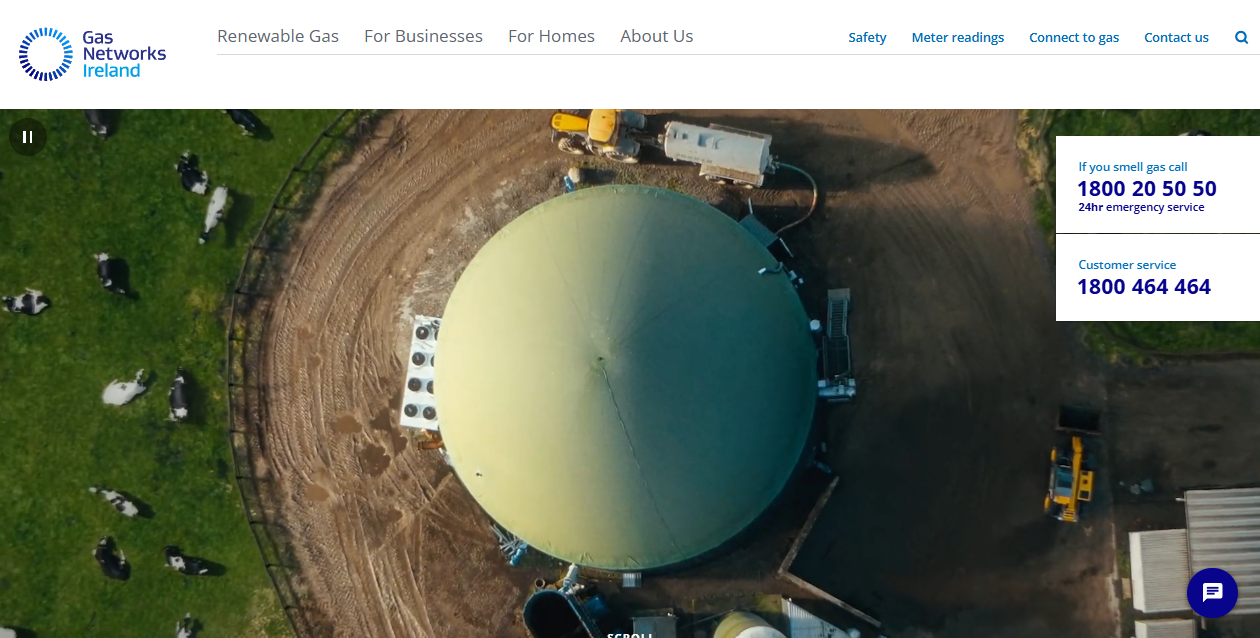 Gas Networks Ireland website homepage
