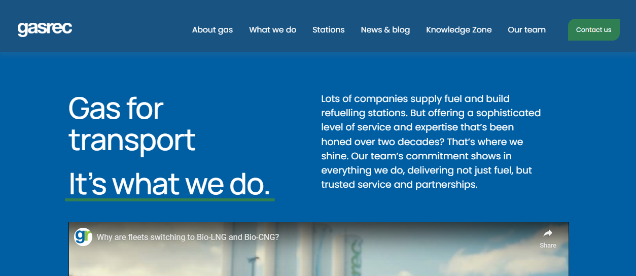 Gasrec Ltd website homepage