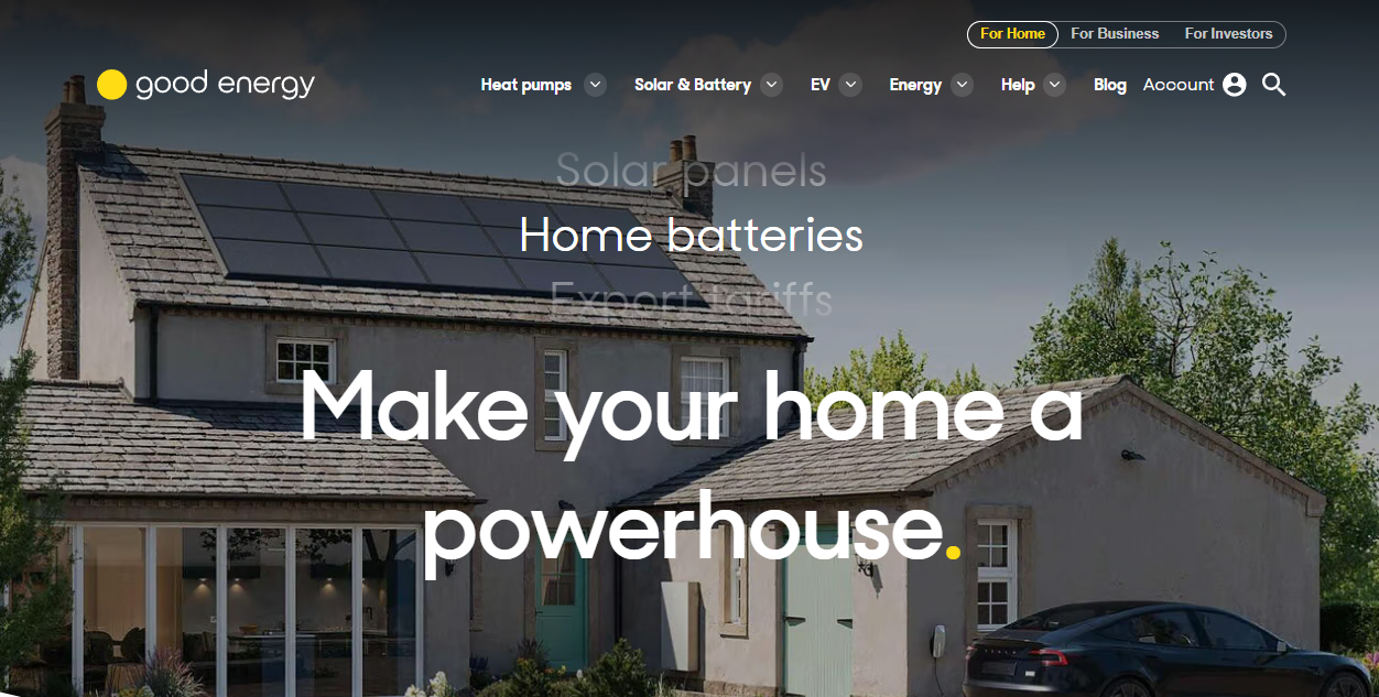 Good Energy Gas Ltd website homepage
