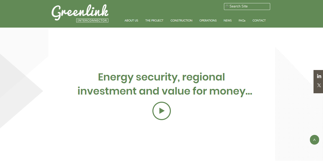 Greenlink Interconnector Ltd website homepage