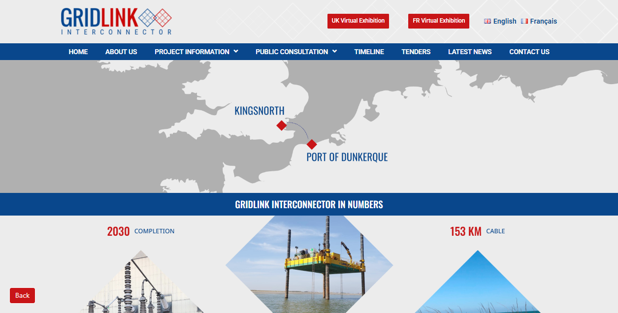 Gridlink Interconnector Ltd website homepage