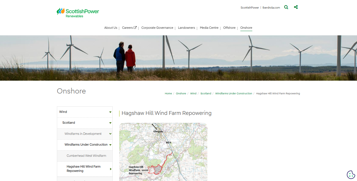 Hagshaw Hill Repowering Ltd website homepage