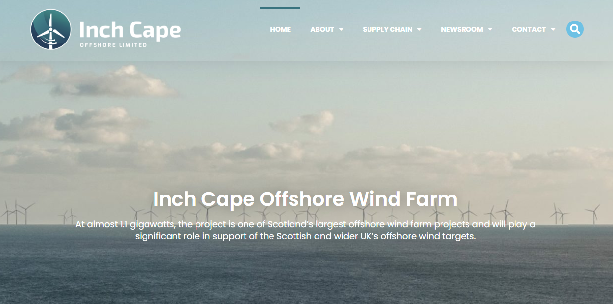Inch Cape Offshore Ltd website homepage