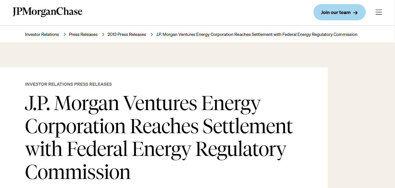 J.p. Morgan Ventures Energy Corporation website homepage