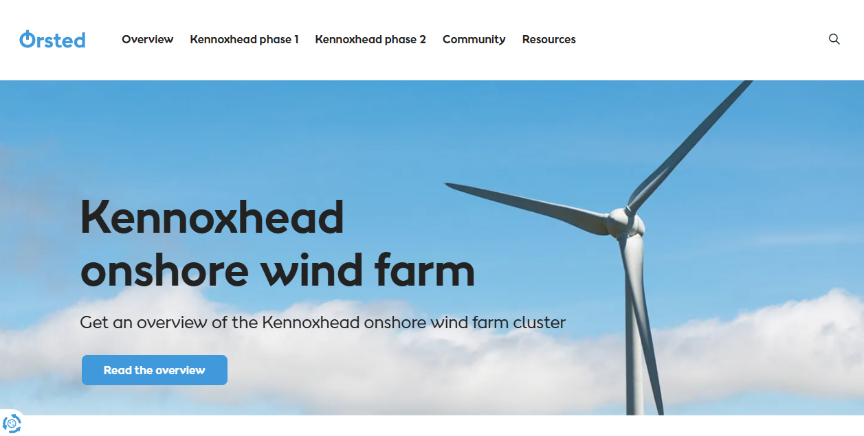 Kennoxhead Wind Farm Ltd website homepage