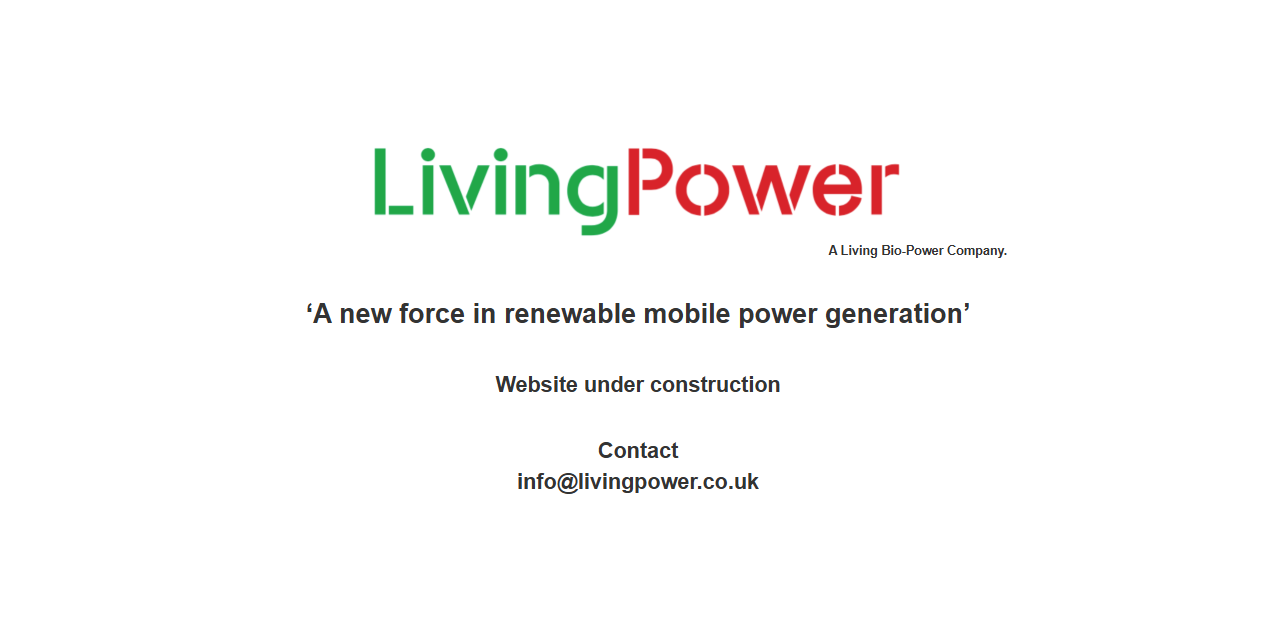 Living Power Plc  website homepage