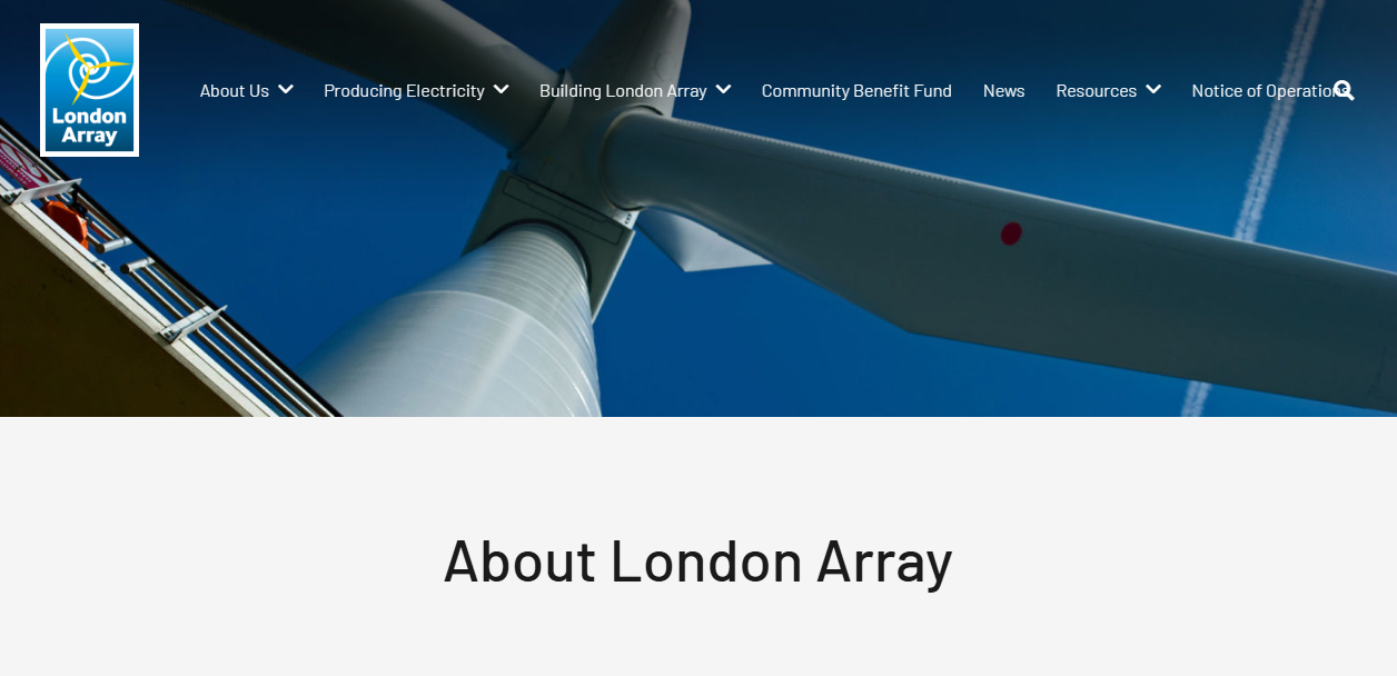 London Array Ltd website homepage