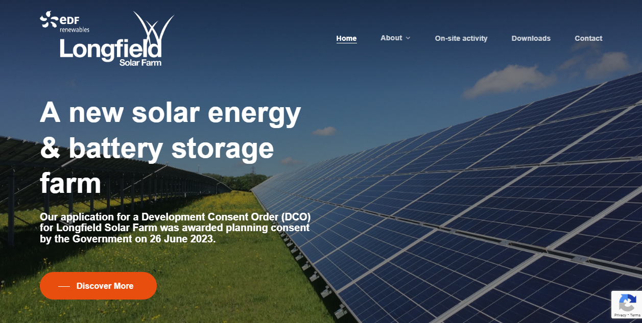 Longfield Solar Energy Farm Ltd website homepage