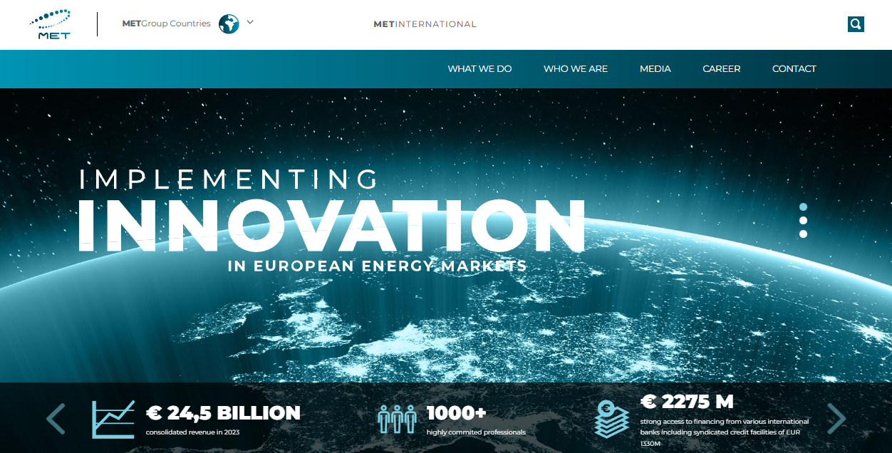 Met International Ag  website homepage