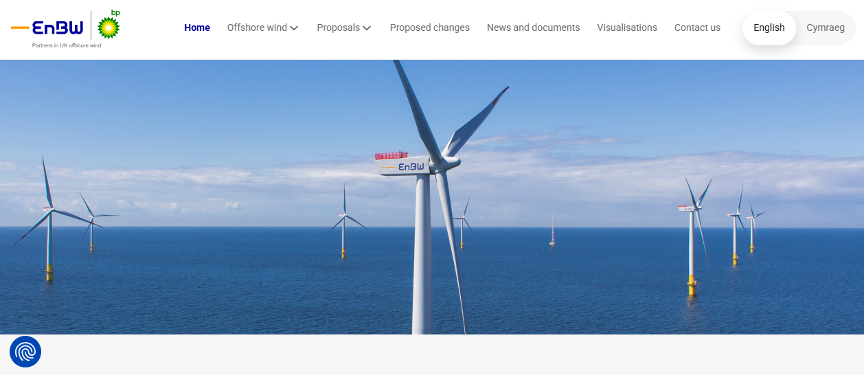 Mona Offshore Wind Ltd website homepage