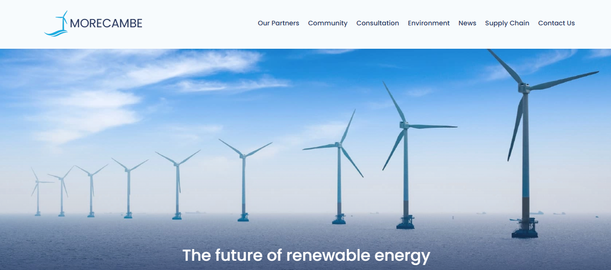 Morecambe Offshore Windfarm Ltd website homepage