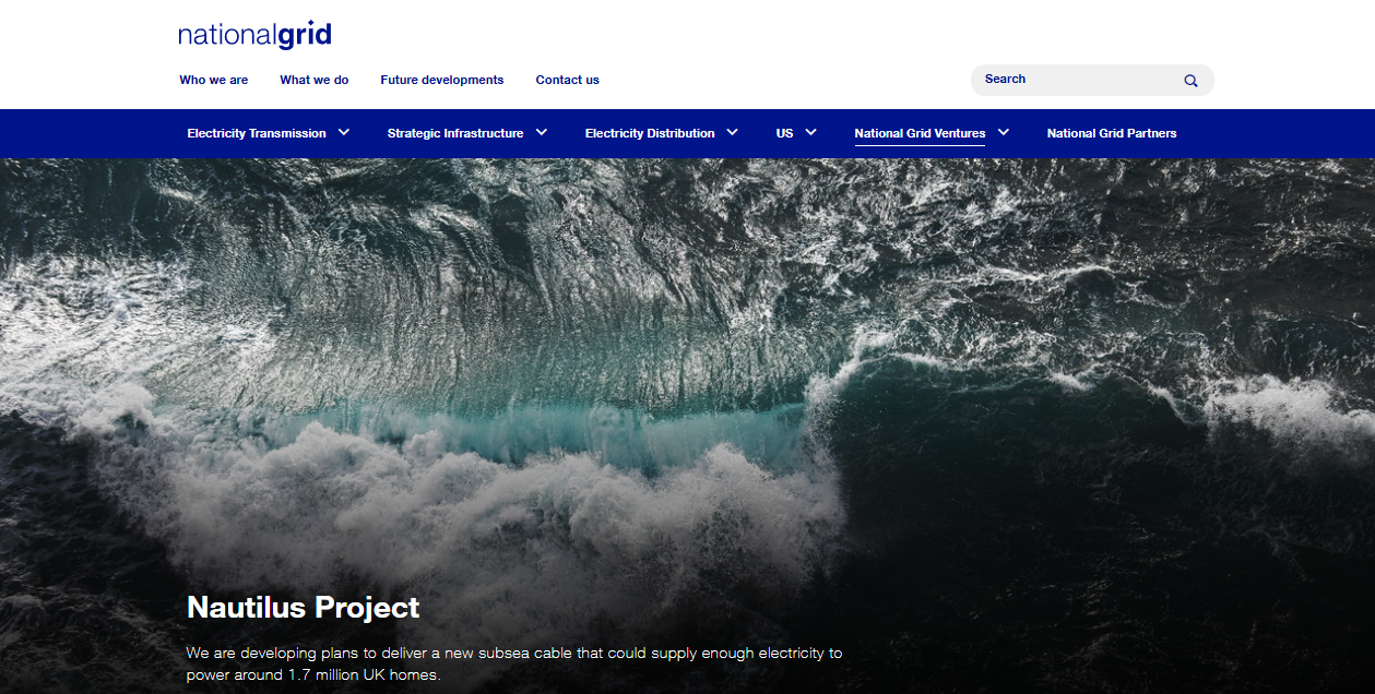 National Grid Nautilus Ltd website homepage