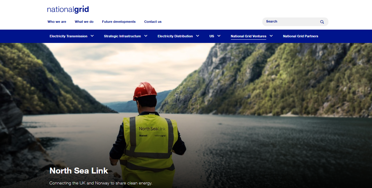 National Grid North Sea Link Ltd website homepage