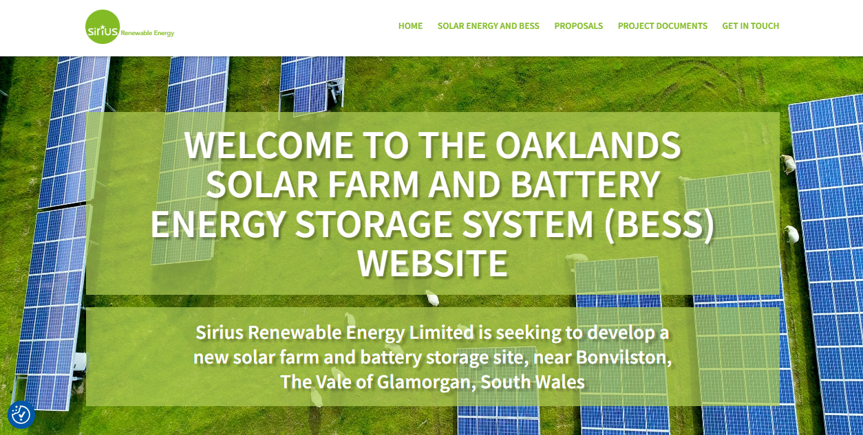 Oaklands Farm Solar Ltd website homepage