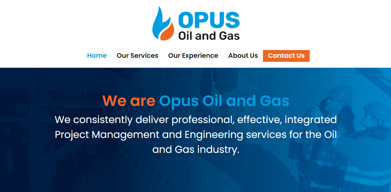 Opus Gas Ltd website homepage