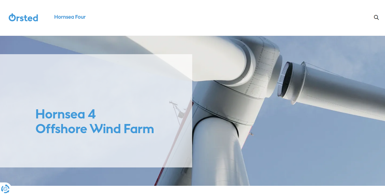 Orsted Hornsea Project Four Ltd website homepage