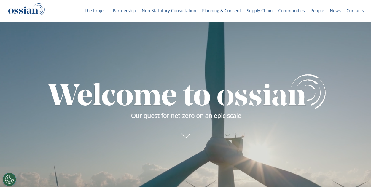 Ossian Offshore Wind Farm Ltd website homepage