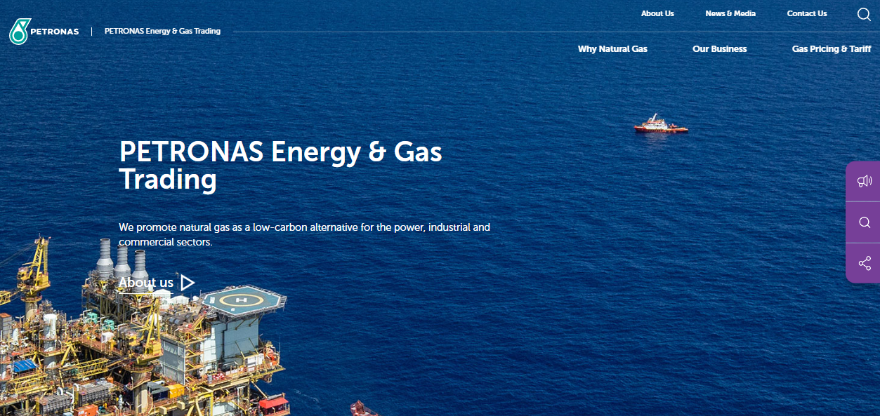 Petronas Energy Trading Ltd website homepage