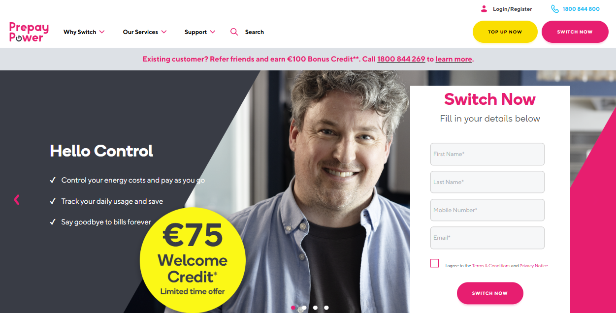 Prepaypower Ltd website homepage