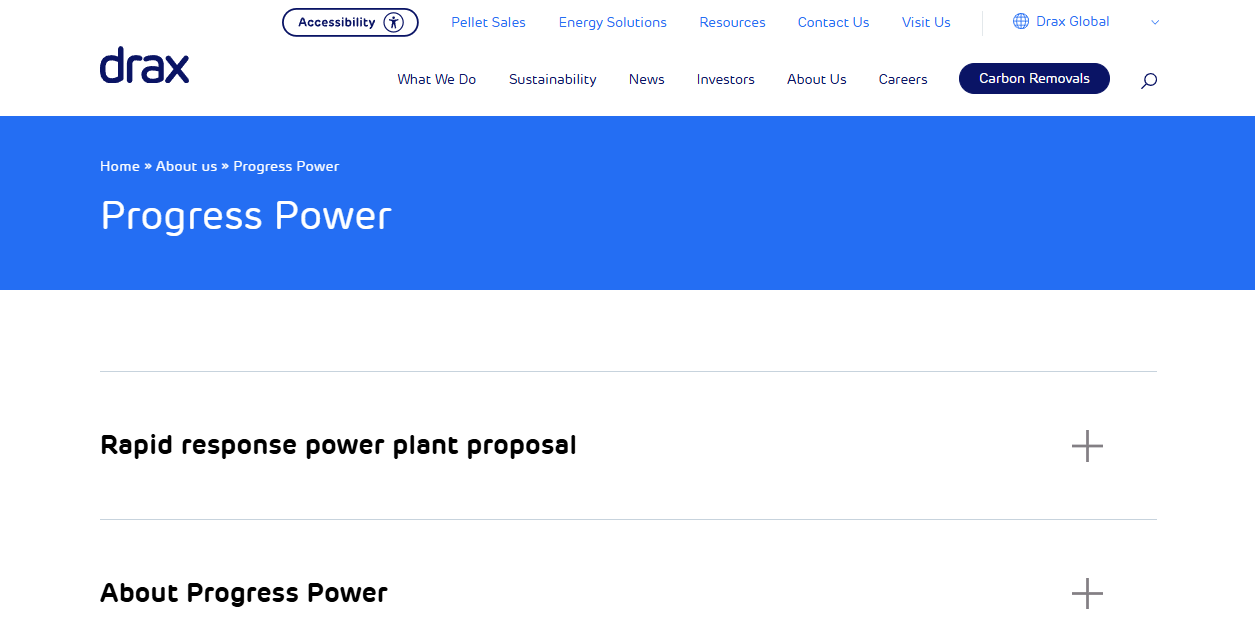 Progress Power Ltd website homepage