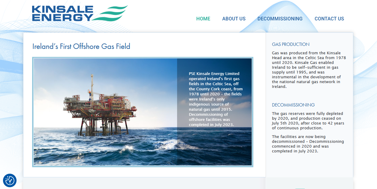 Pse Kinsale Energy Ltd website homepage