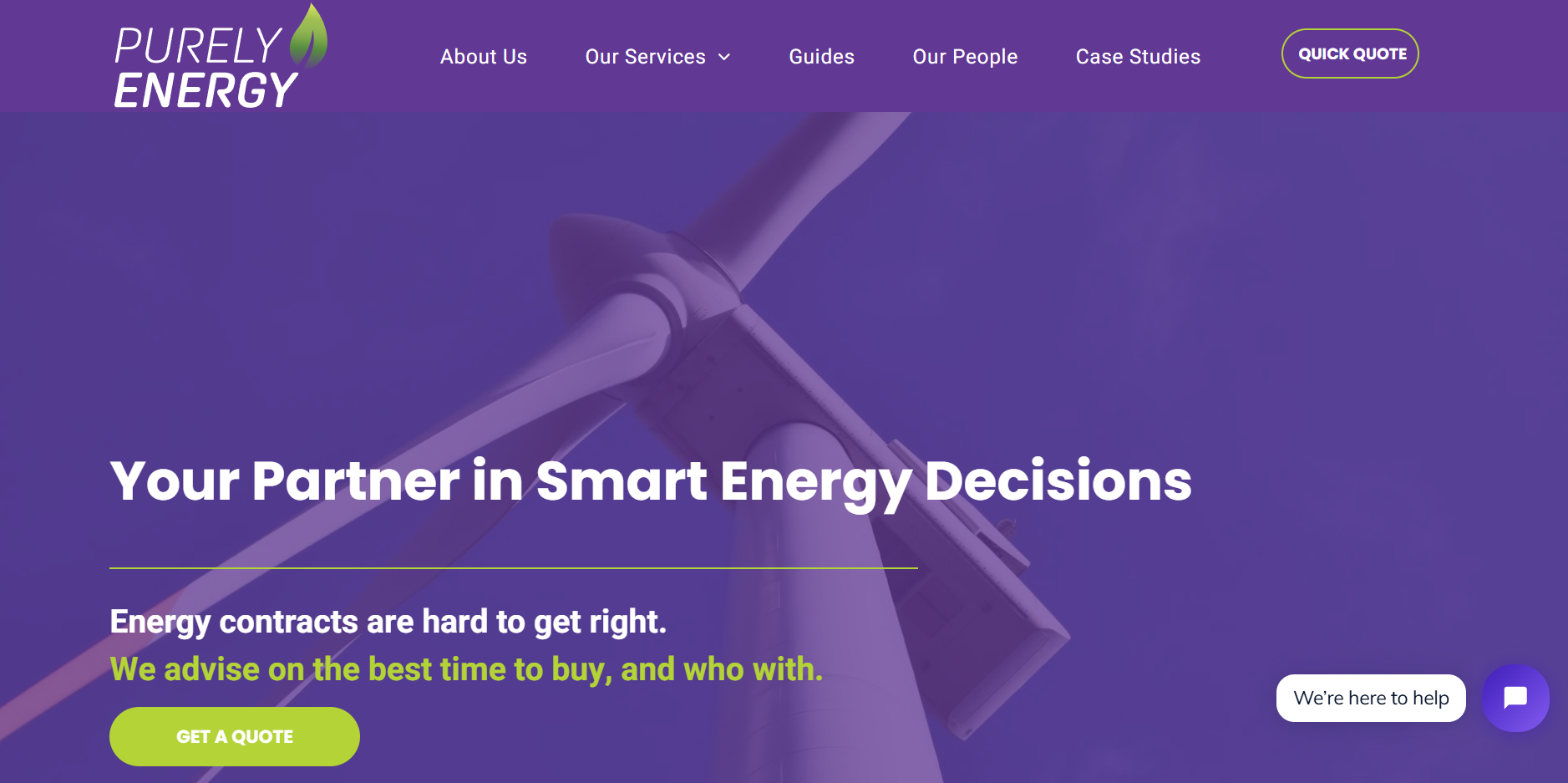 Purely Energy homepage