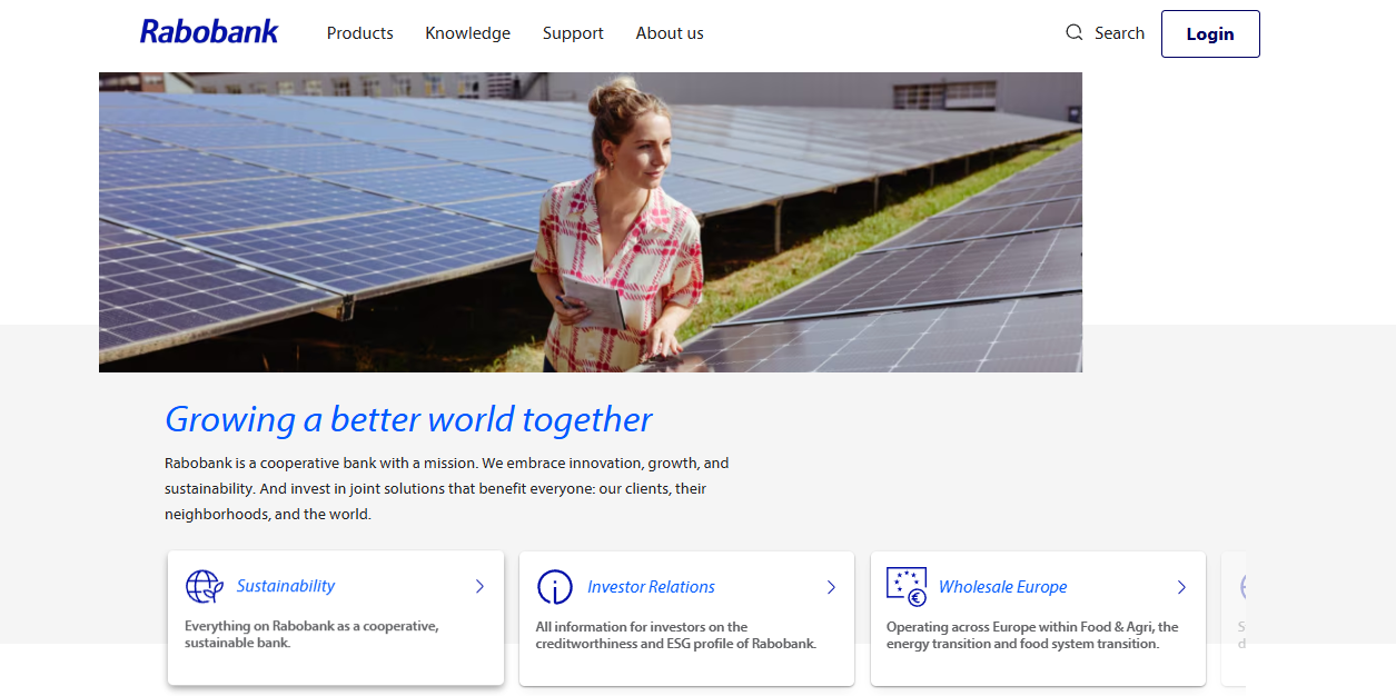 Rabo Trading Netherlands B.v website homepage