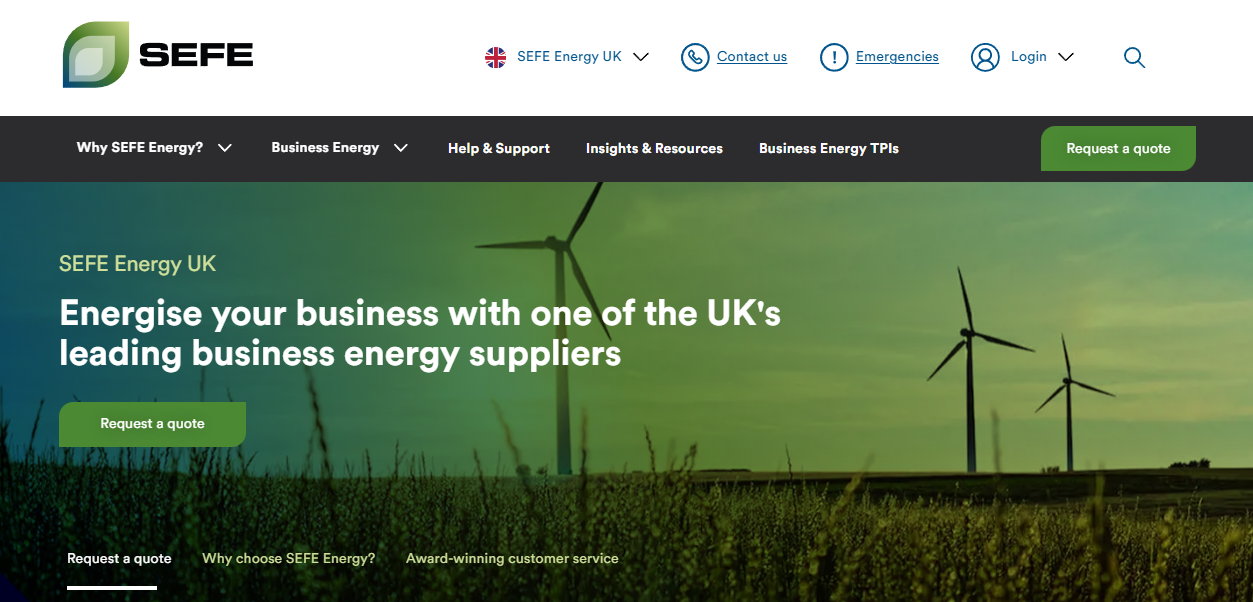 Sefe Energy Ltd website homepage