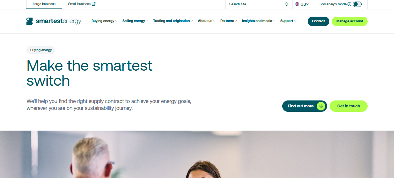 Smartestenergy Business Ltd website homepage