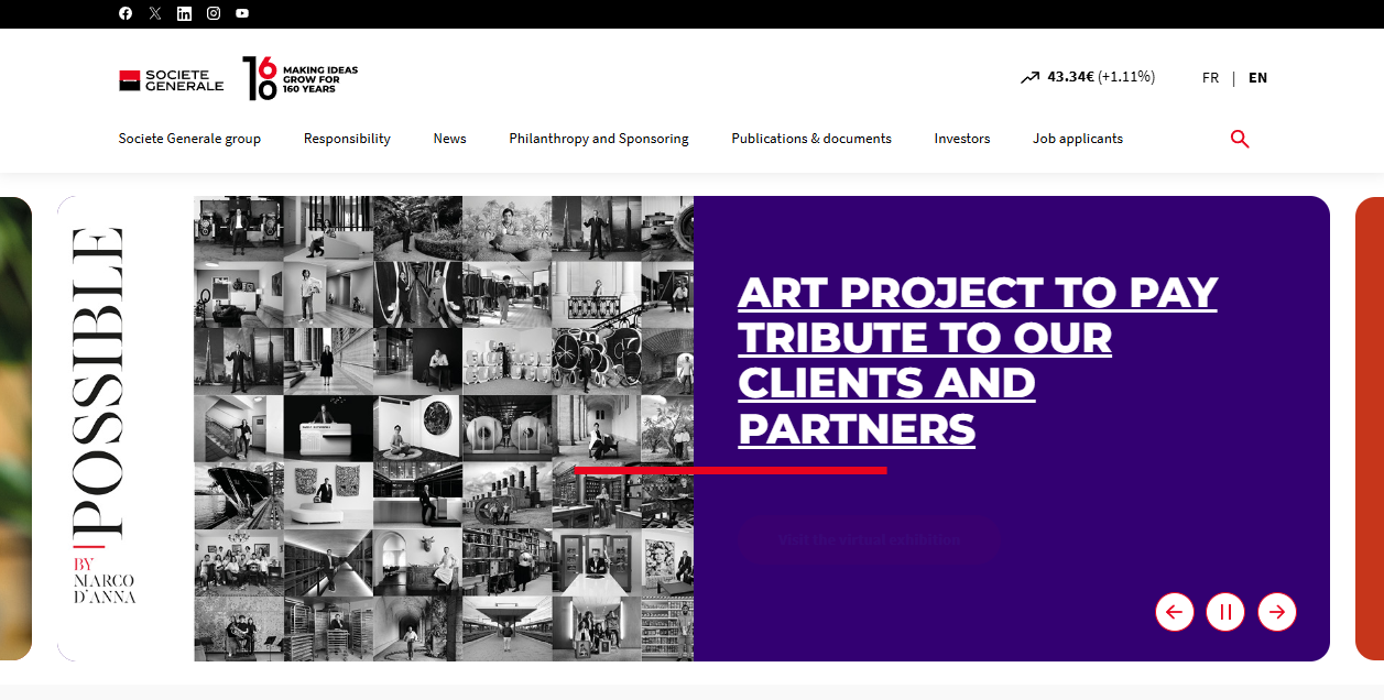 Societe Generale website homepage